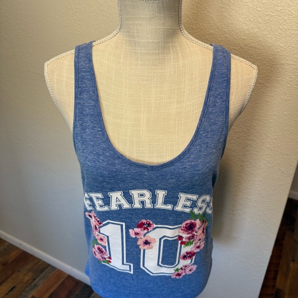 Fearless Blue Floral Women's Tank Top - Unbranded - Size Medium - Picture 2 of 14